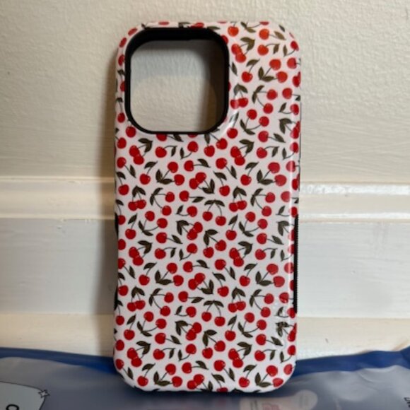 NEW- Unused Casely iPhone 16 Pro Red Cherries Case  Bold Flex + MagSafe - Picture 1 of 4